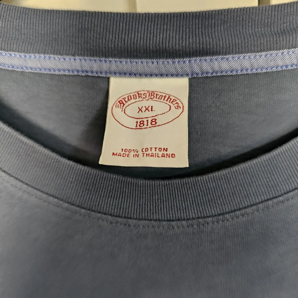 Brooks Brothers Men's XXL Blue Long Sleeve Cotton T-Shirt Tee Euc